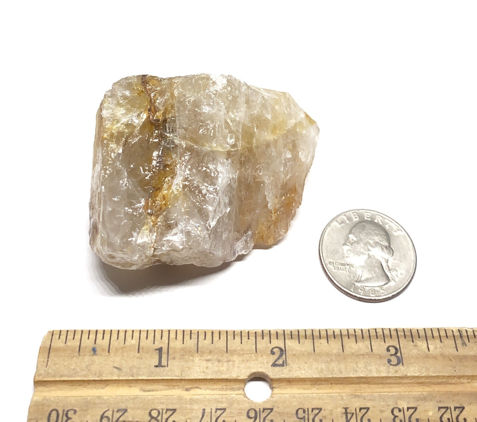 Yellow Hematoid Genuine Quartz Rough Stone From Madagascar 114.9g