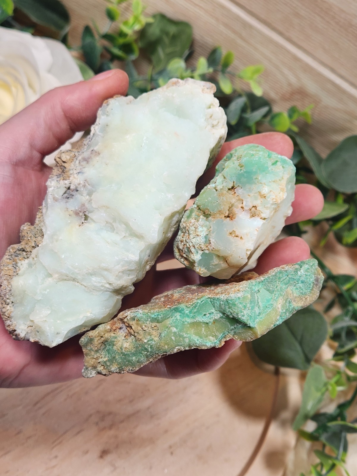 1 LB Natural Chrysoprase Rough Lot Indonesia Green Chalcedony Mineral Specimens