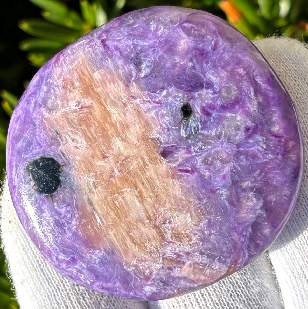 USA SALE 149g LOT 5 PALMSTONES THULITE CHAROITE THICK POCKET PALM STONES LARGE