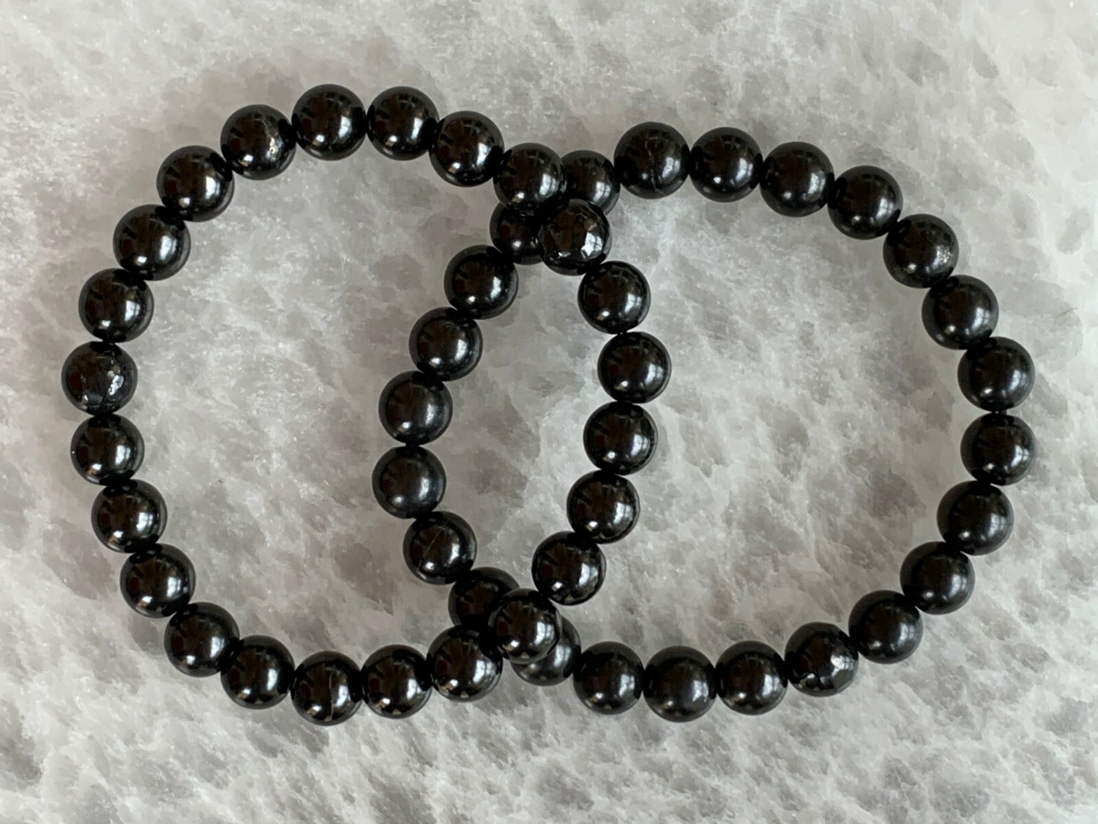 8mm Shungite Bracelet, Shungite Beads, Stretch Bracelet,Radiation EMF Protection