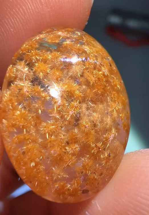 20*15*7mm Natural Sunflower rutilated quartz Specimens Reiki pendant