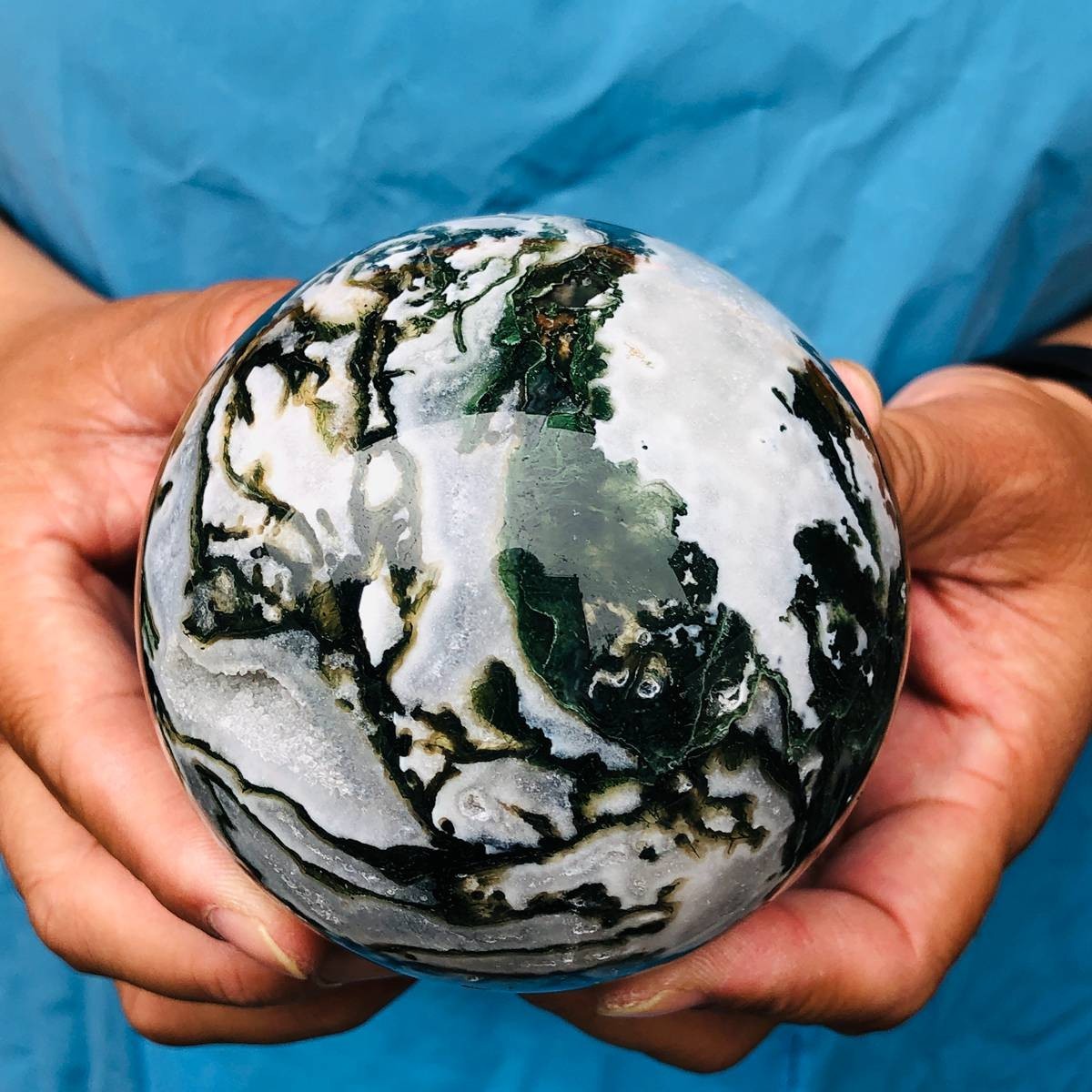 3 pieces 2540g Natural aquatic Agate Ball Quartz Crystal Sphere Healing 2112