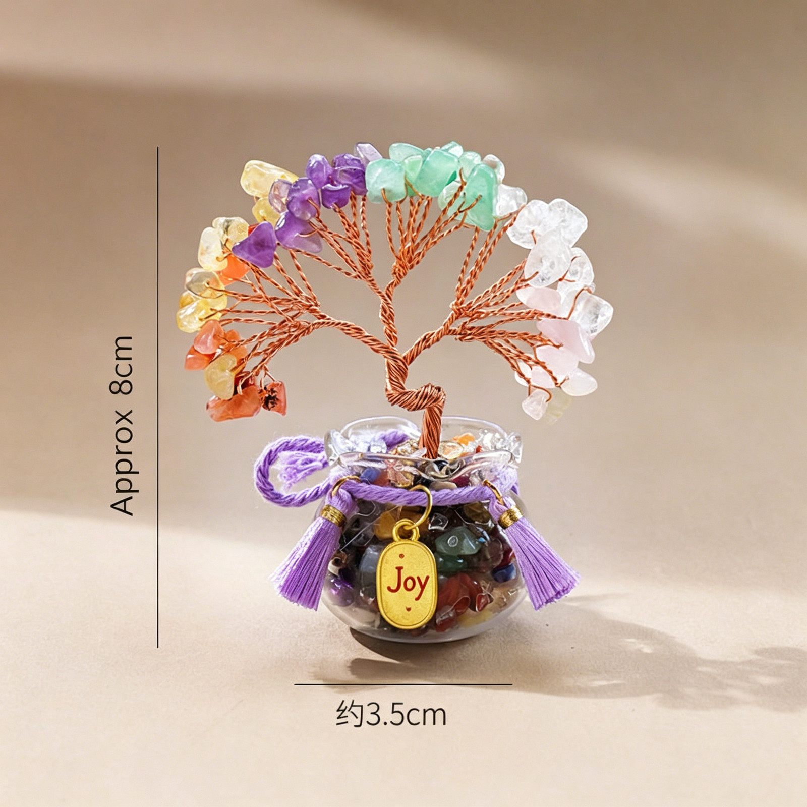 Natural Citrine Money Tree Ornament, Lucky Desktop Crystal Tree Decor for Home &