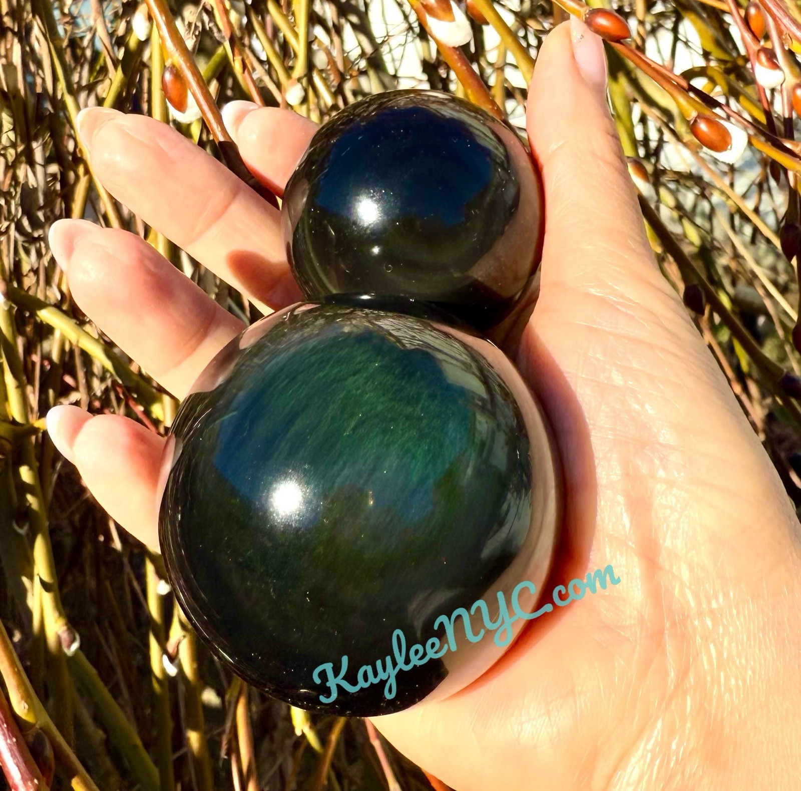 Wholesale 6-7 Pcs Natural Rainbow Obsidian Sphere Crystal Ball Energy 2.9-3lbs