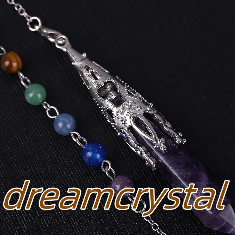 50pcs Mix Natural Quartz Crystal Alloy Soul Pendulum Pendant Reiki Random Gift