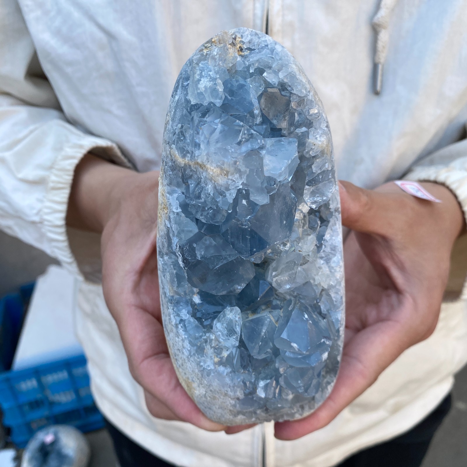 3.7LB Celestite Cluster Blue Geode Crystal Rock Yoga Meditation Reiki Decor