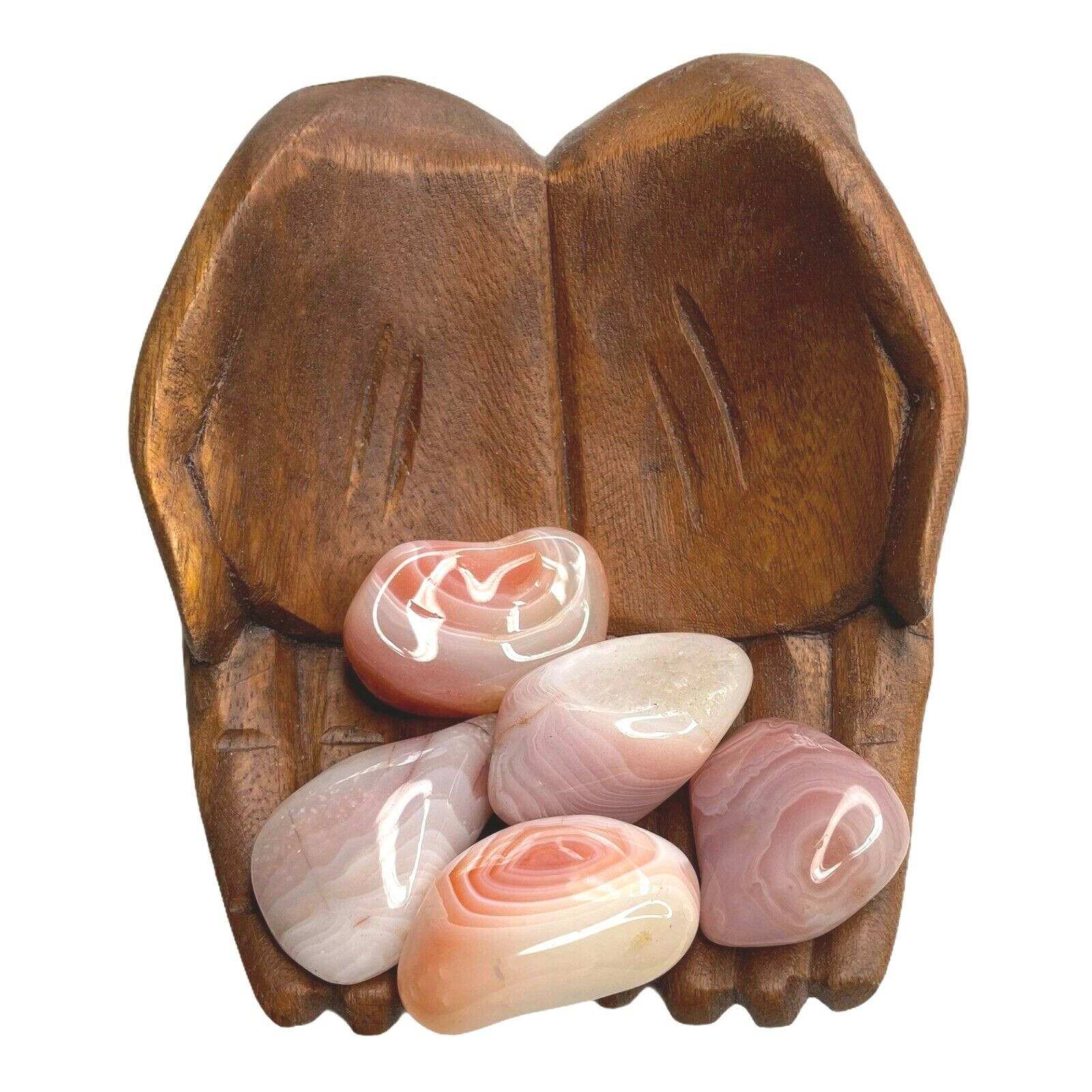 6X Apricot Agate Tumbled Stones 30-40mm Reiki Healing Crystals Cleanse the Aura