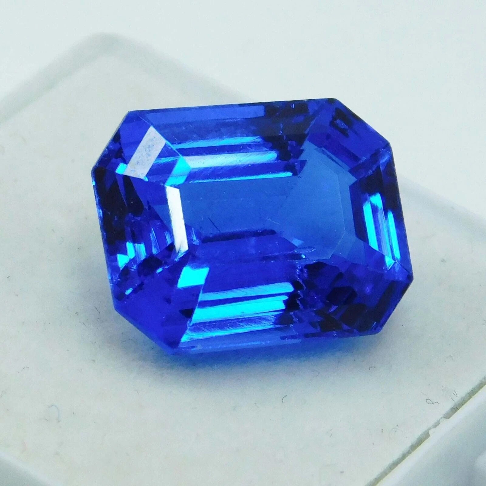 Natural Certified Ceylon Sri Lanka Blue Sapphire 8 Ct Emerald Cut Loose Gemstone