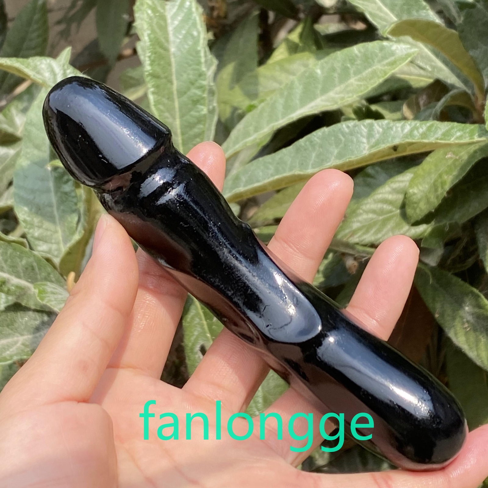 6in Natural Obsidian Male Penis Quartz Crystal Skull Massager scrub Gem 1PC
