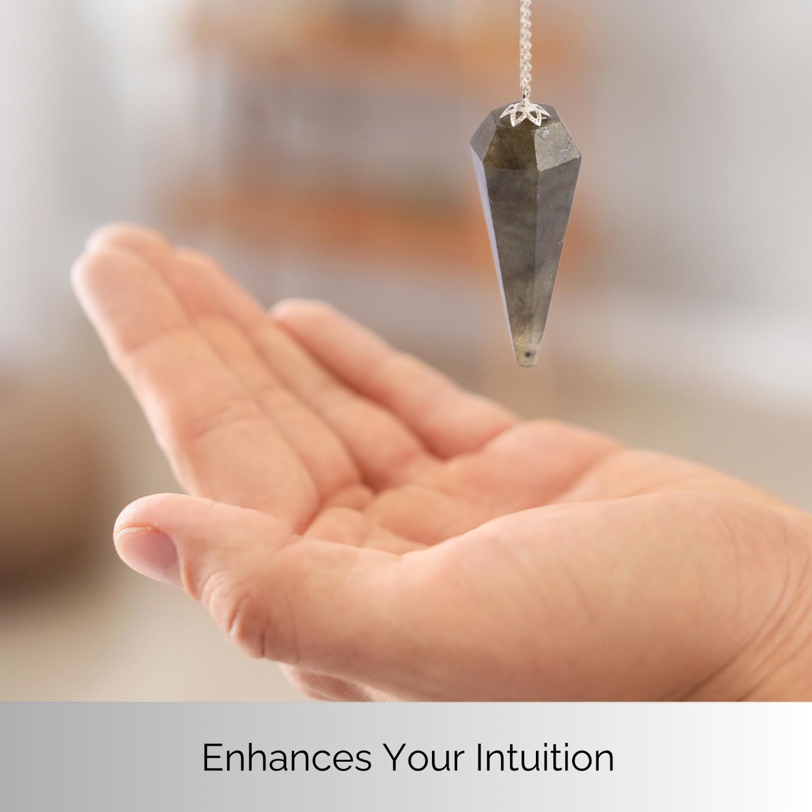 Labradorite Pendulum Crystal Divination Tools — Dowsing Pendulum Crystal with Cr