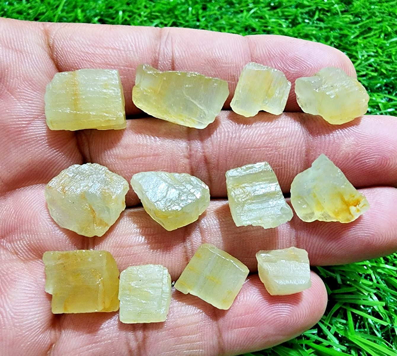 12 Pcs Rare Aquamarine Helidore Gemstone Rough Lot 10-19mm Aquamarine Raw Stones