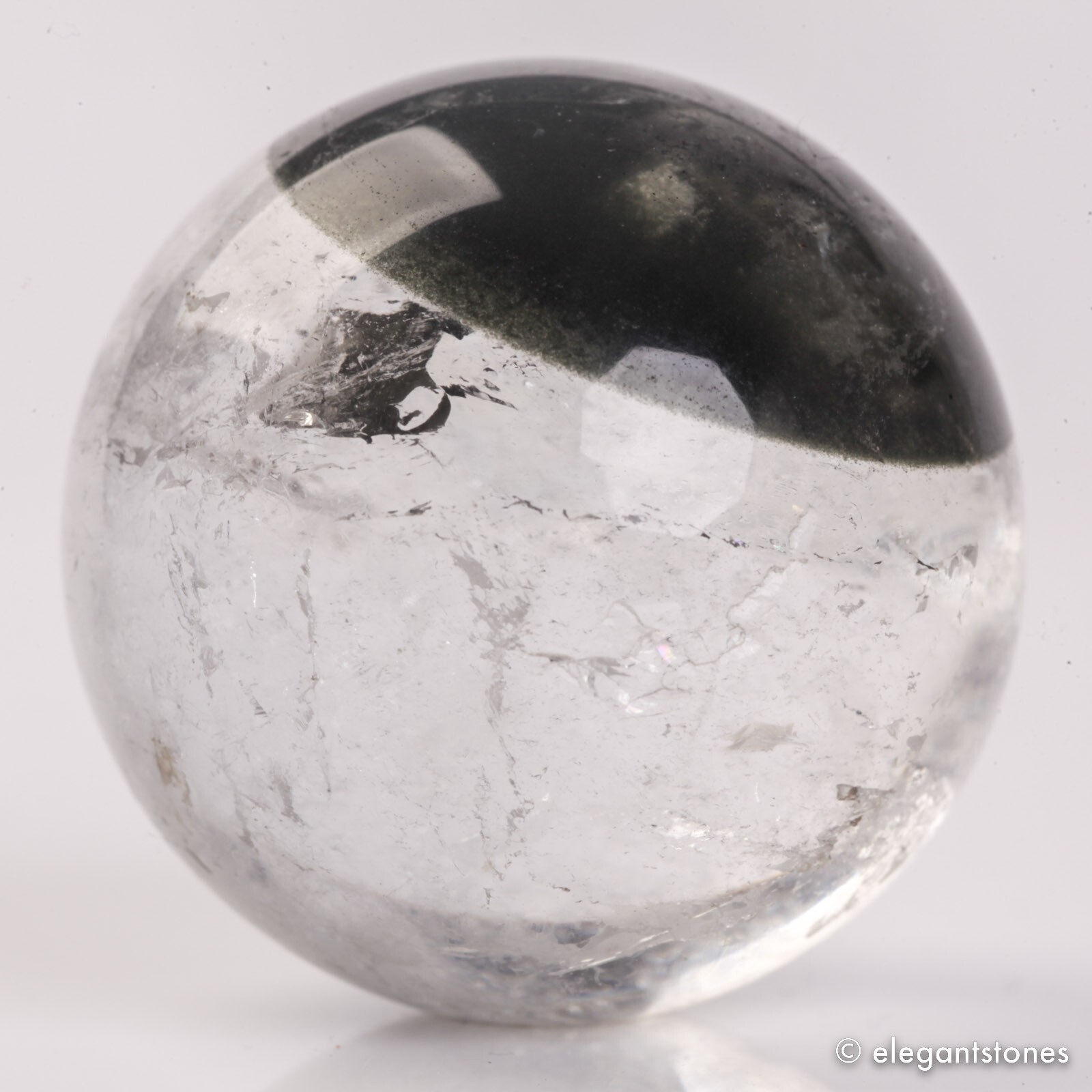 48g32mm Natural Garden/Phantom/Ghost/Lodolite Quartz Crystal Sphere Healing Ball