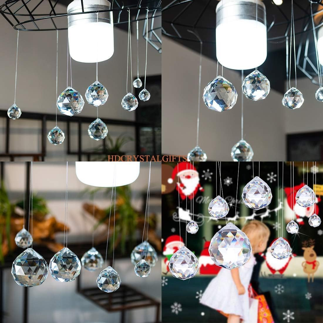 48Pcs Clear Faceted Crystal Ball Prism 1.2″/30Mm Glass Prism Sun Shine Catcher R