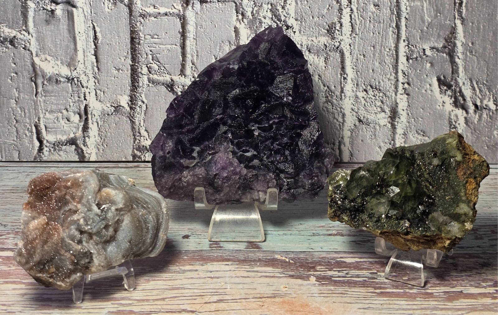 Beautiful 3-Piece Natural Mineral Specimen Set for Collectors