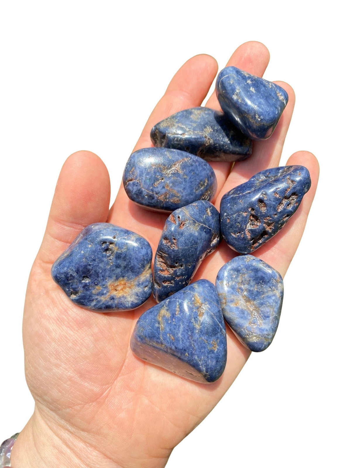 Blue Sapphire Tumbled Stone, Polished Natural Blue Sapphire Crystal from India