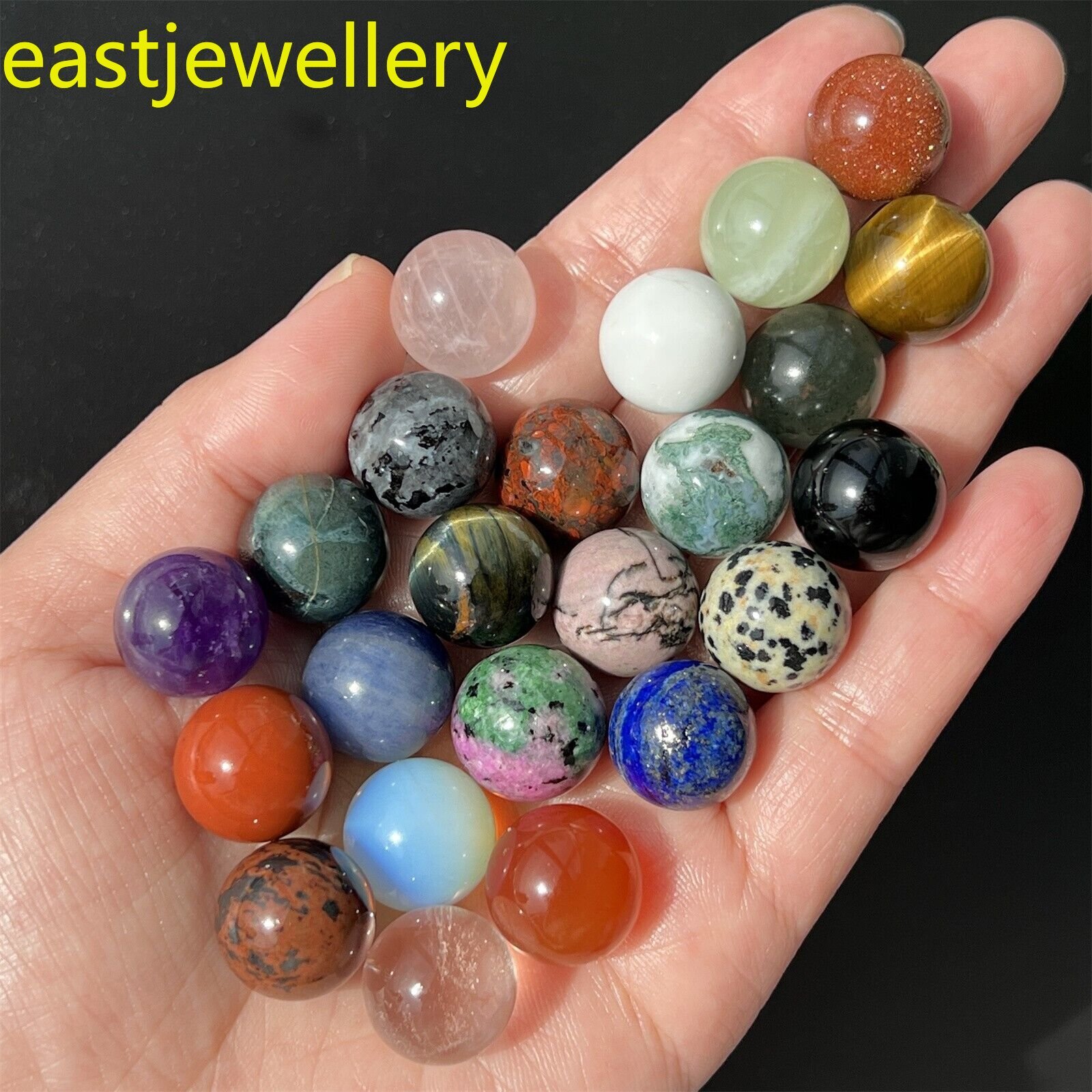12x natural Mixed Sphere quartz crystal carved ball reiki healing Mineral 15mm+