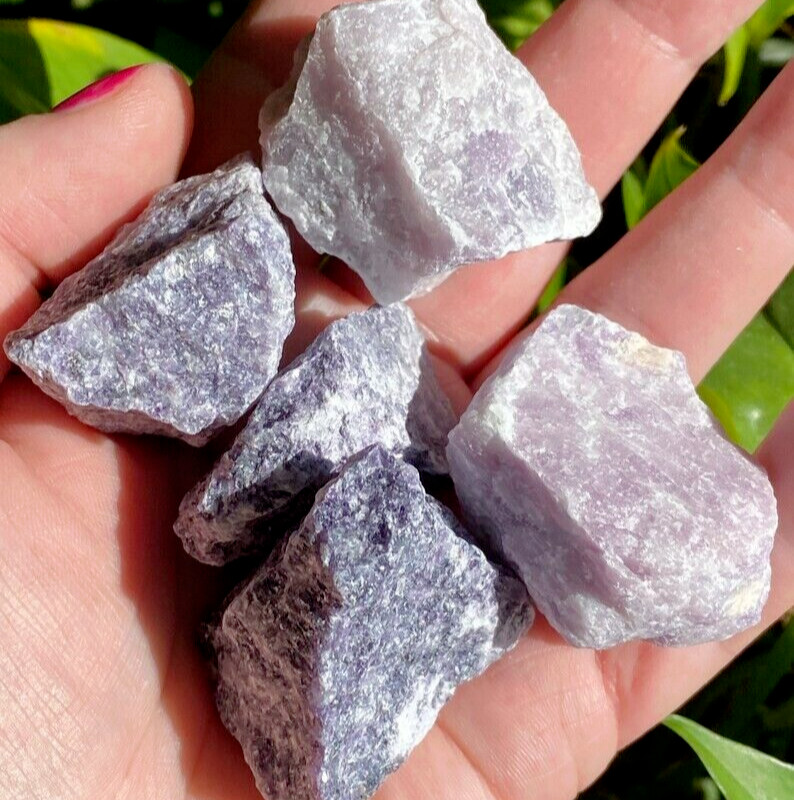Raw Rough Lepidolite Crystal Gemstone Chunks Healing Reiki Mineral Rock 1PCS