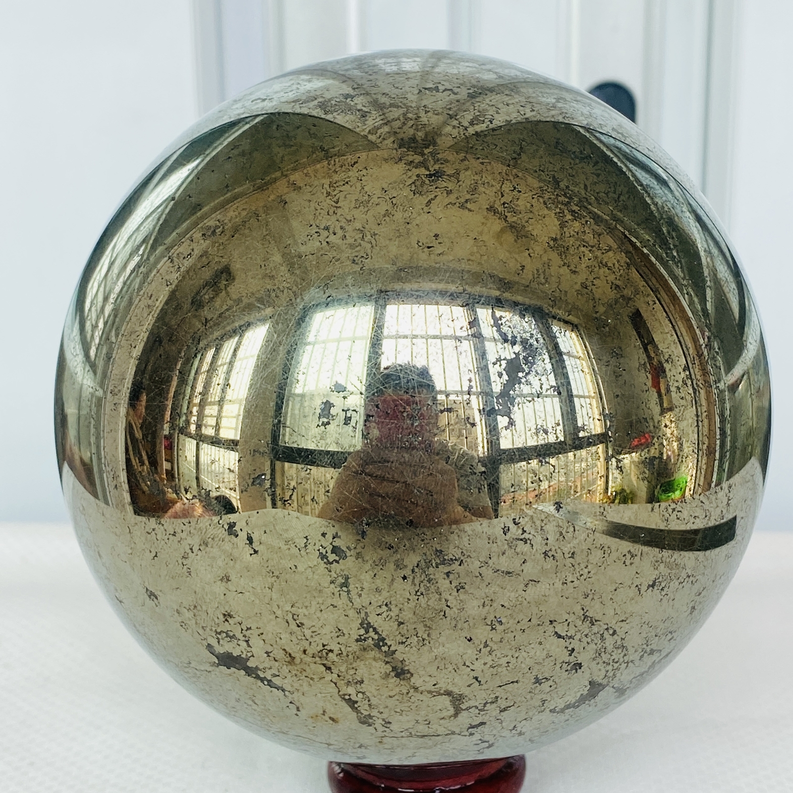 Natural Chalcopyrite Quartz Crystal Ball Energy Reiki Healing 3560G