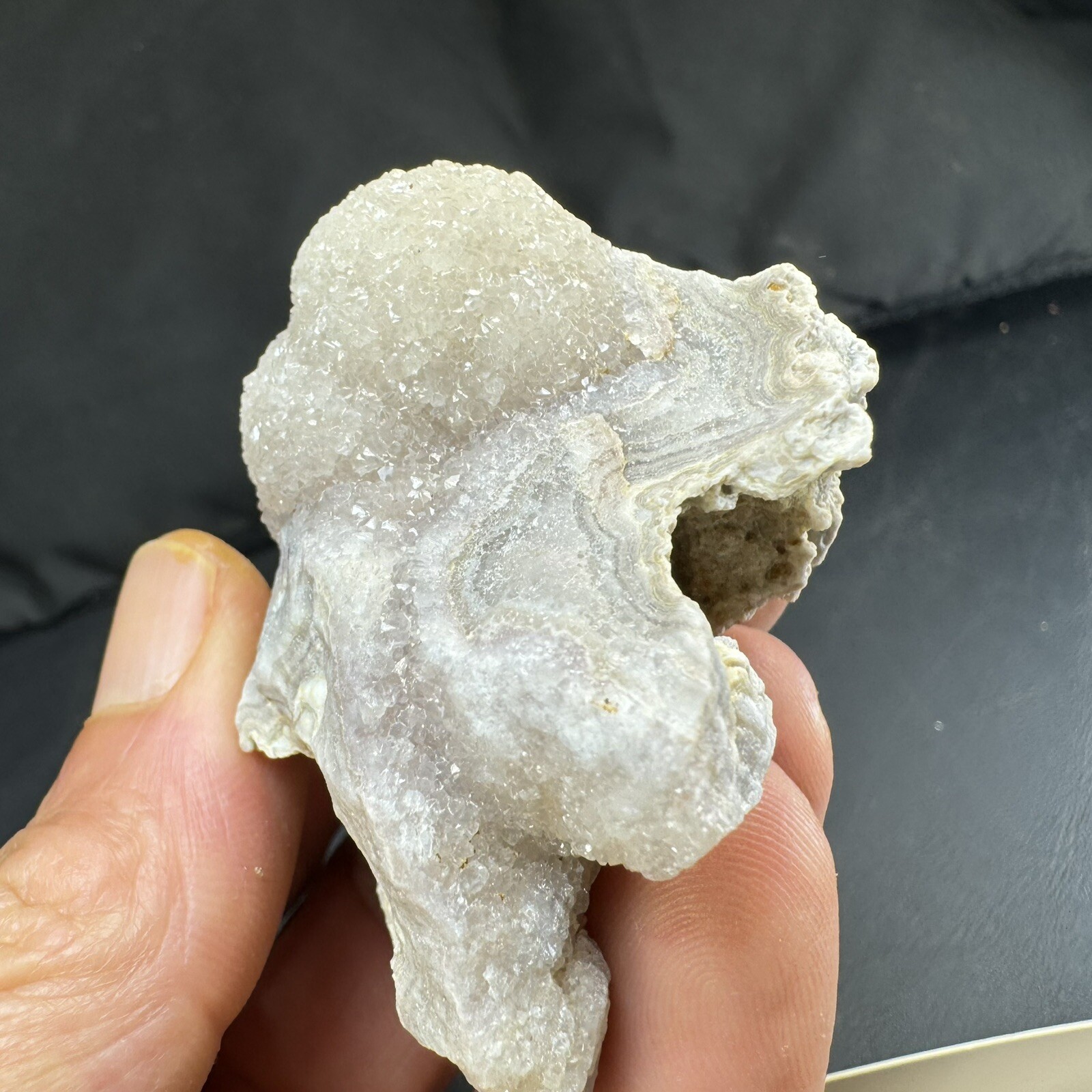Lot of 5 Quartz Crystal Druse Clusters on Lace Agate | Missouri