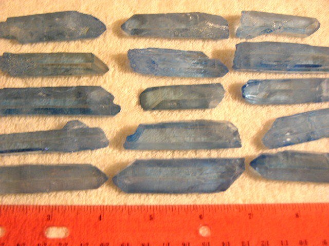 Aqua Aura quartz crystal 2-4 inch large 6 crystals per winner