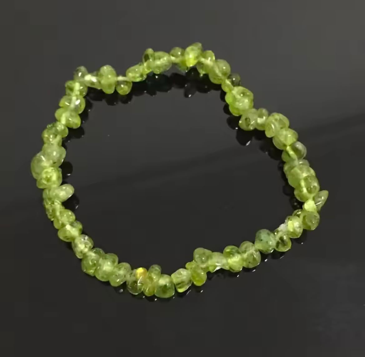 Natural Peridot Chip Beads Rough Gemstone Bracelet Jewelry August Birthstone