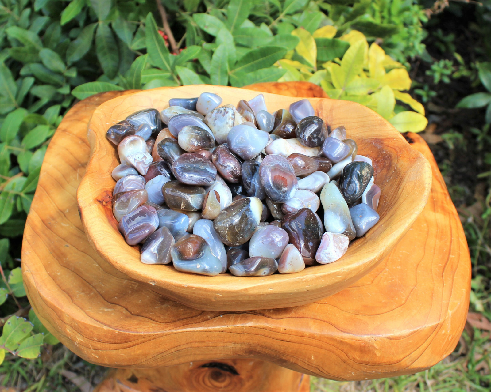 1/2 lb Bulk Lot Botswana Gray Agate Tumbled Stone Crystal Gemstone Grey 8 oz
