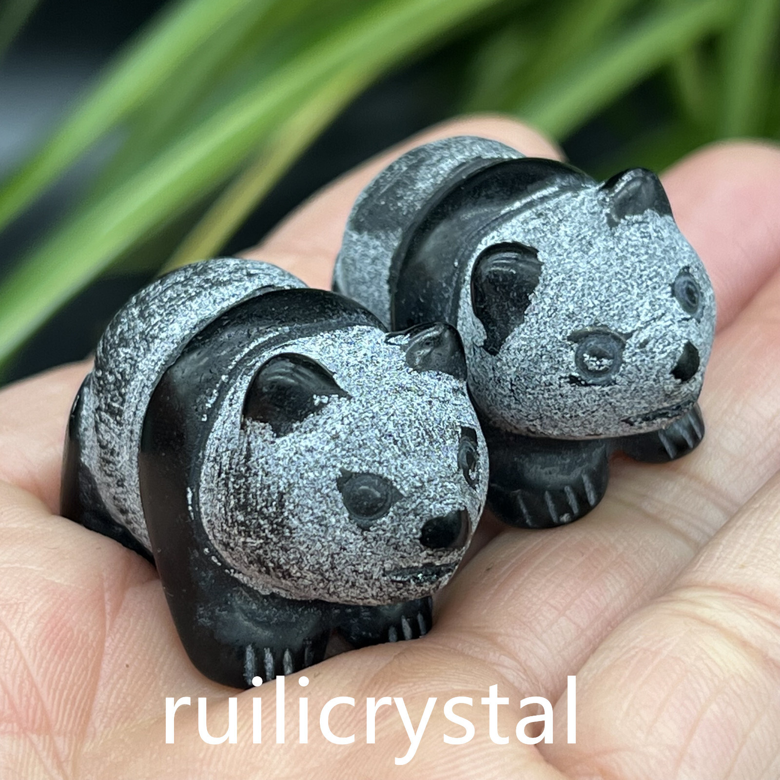 1pc Natural Obsidian Quartz Carved panda skull Crystal Healing 1.5inch