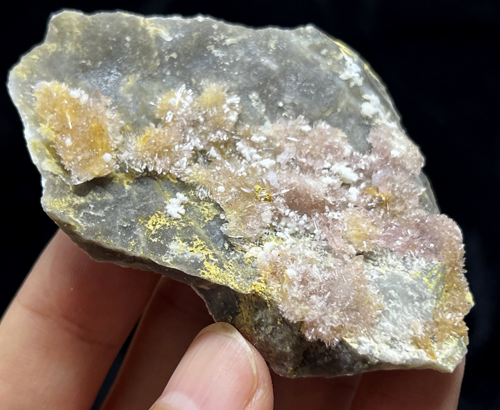 68mm Light Purple Creedite cluster on matrix, NEW FIND Natural Mineral Specimen