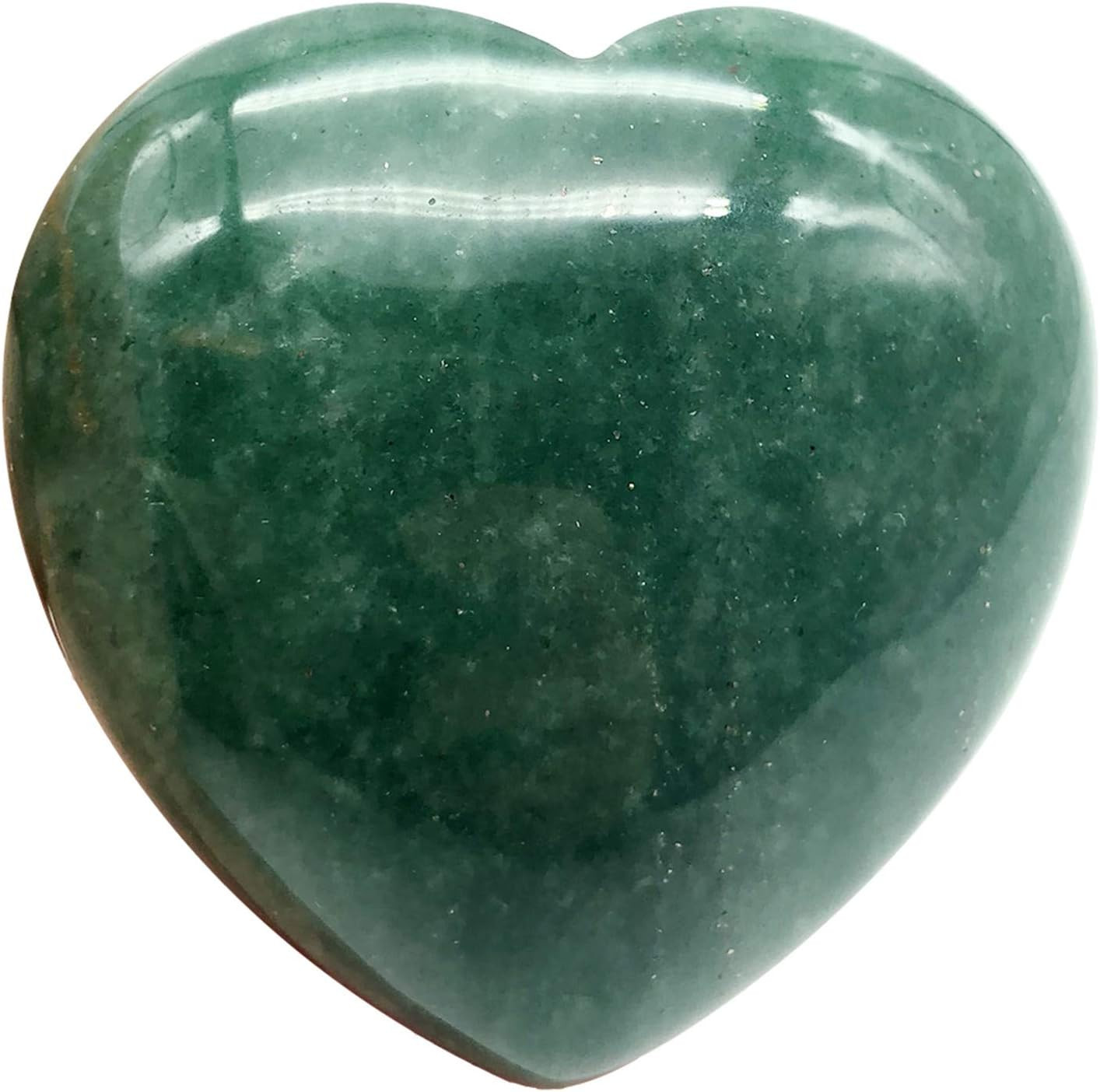 Green Aventurine Heart Pocket Palm Stone, Healing Crystal Romantic Love Energy W