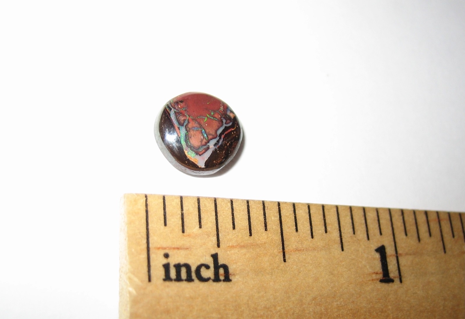 8mm POLISHED ROUND BOULDER OPAL CRYSTAL STONE CABOCHON FROM AUSTRALIA 1.65cts *1