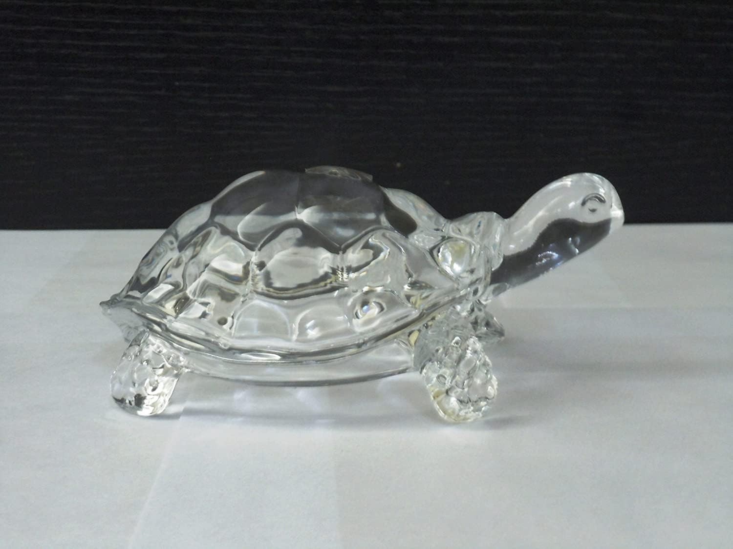 Clear Crystal Turtle Feng Shui Lucky Wealth Prosperity Home Decor Gift Small