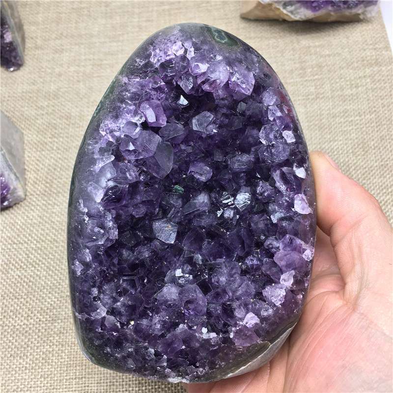 Cut Base Natural Amethyst Quartz Crystal Cluster Healing Stone Geode Specimen US