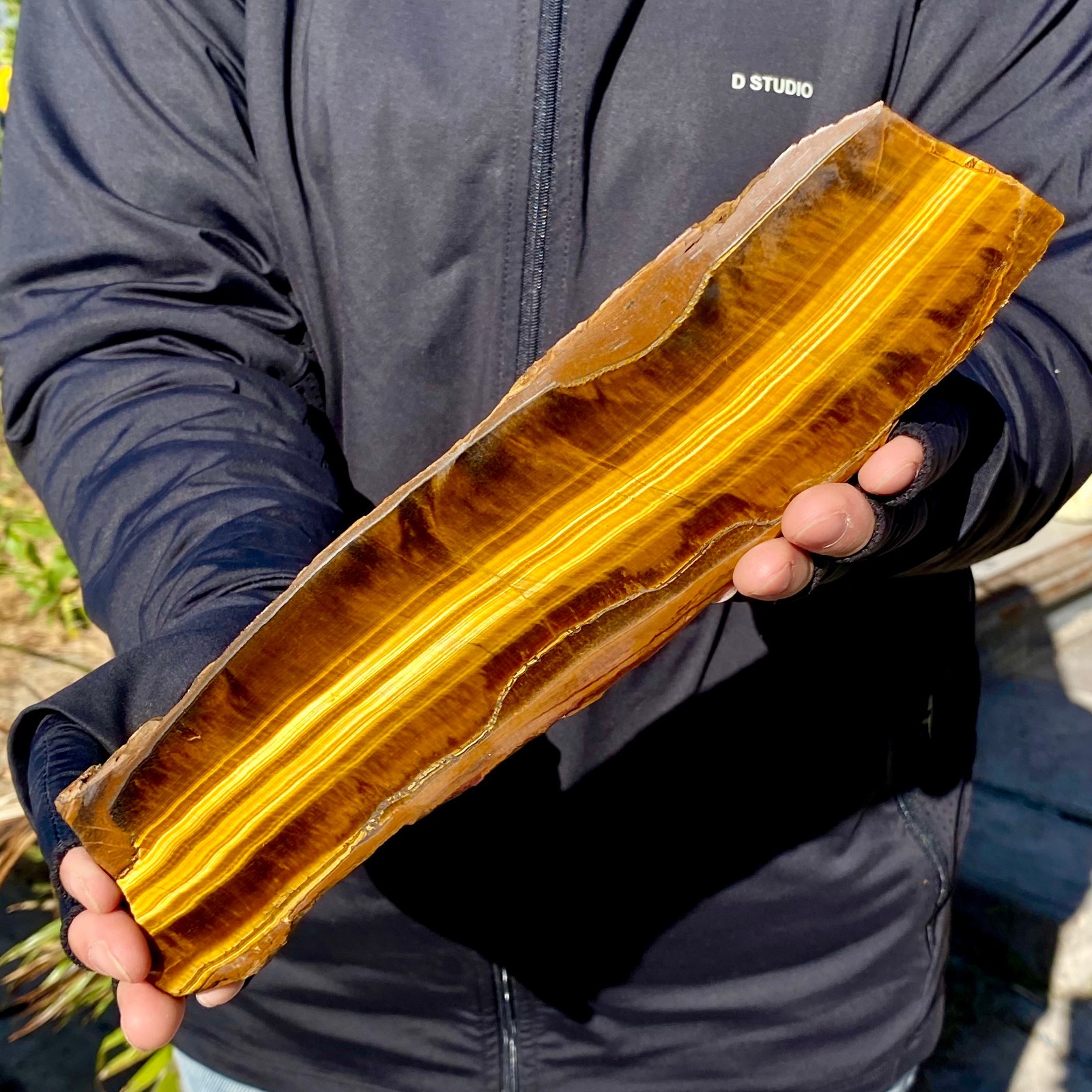 390G Natural Golden Tiger Eye Stone Flake Rough Mineral Specimen Quartz Crystal