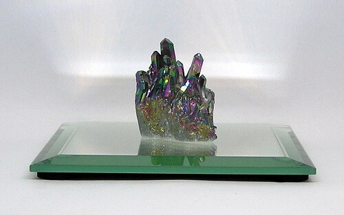 Natural Crystal Point Quartz Specimen, Titanium CVD 40 X 34 X 15 mm, 0.7 Oz