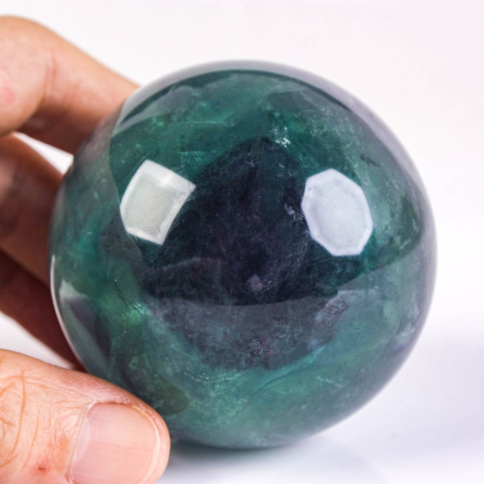 2.5″ 14.6oz Rainbow Fluorite Sphere Crystal Ball Natural Banded Mineral Specimen