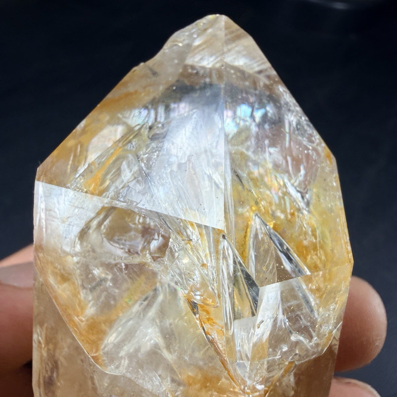 Golden Herkimer Diamond Quartz Crystal Point / New York *VIDEO*