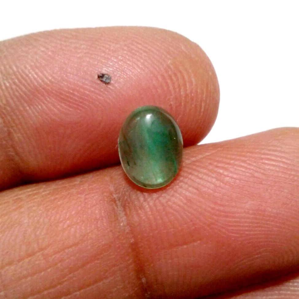 High Quality Green Zambian Emerald Oval Shape 1.45 Crt Cabochon Loose Gemstone