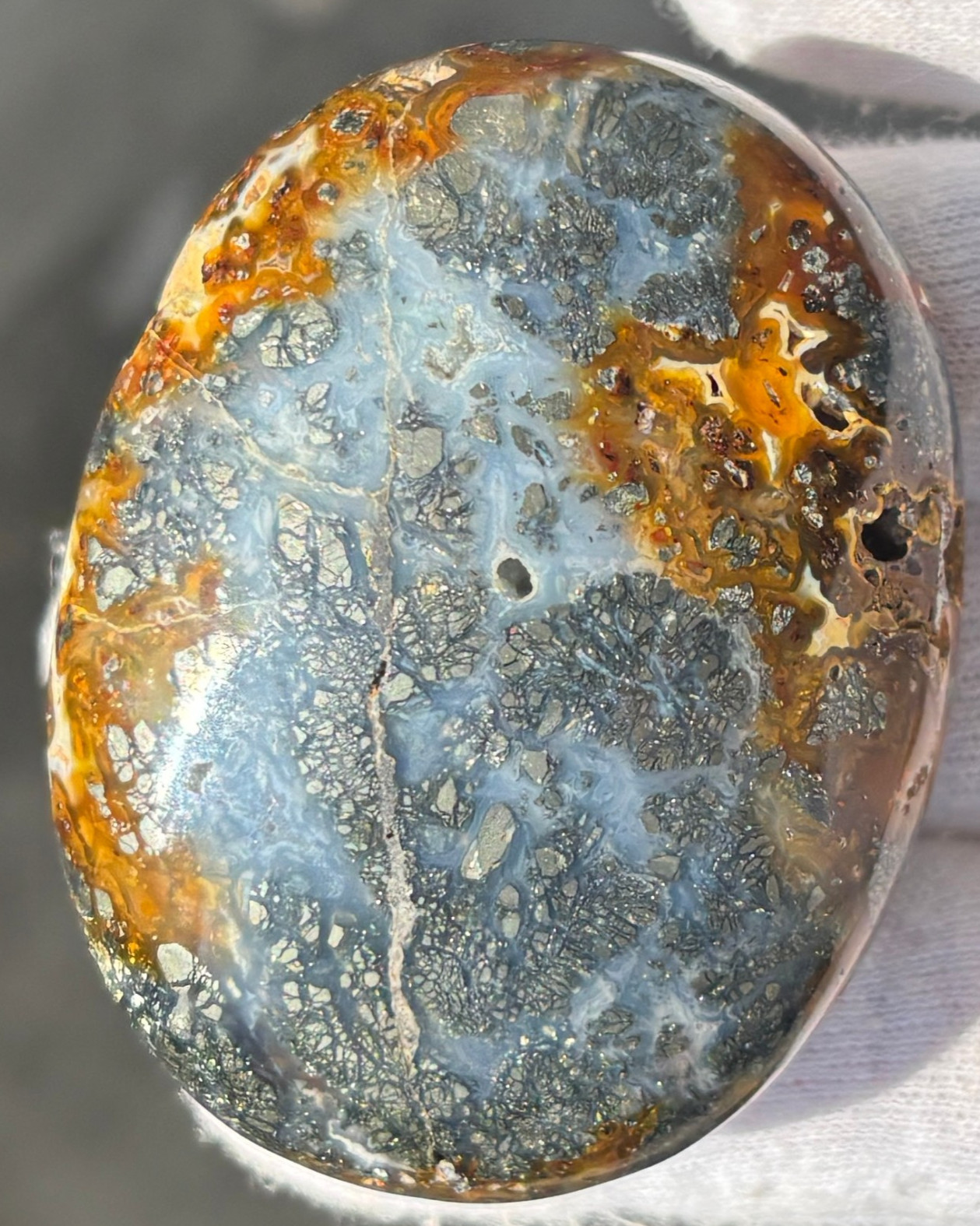 LOT MULTI-COLORED MARCASITE/MIZONE OPAL/SHEEN OBSIDIAN PALMSTONES PALM STONE