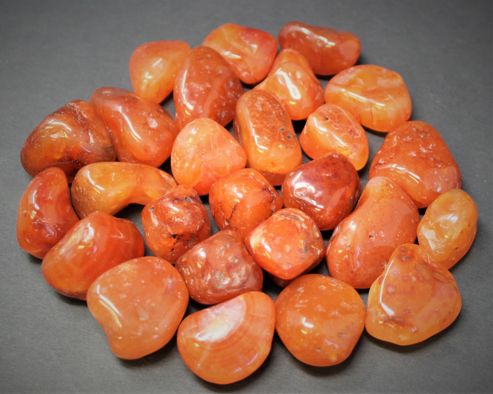 5 Carnelian Tumbled Stones, Medium (Crystal Healing Gemstone Reiki) US Seller
