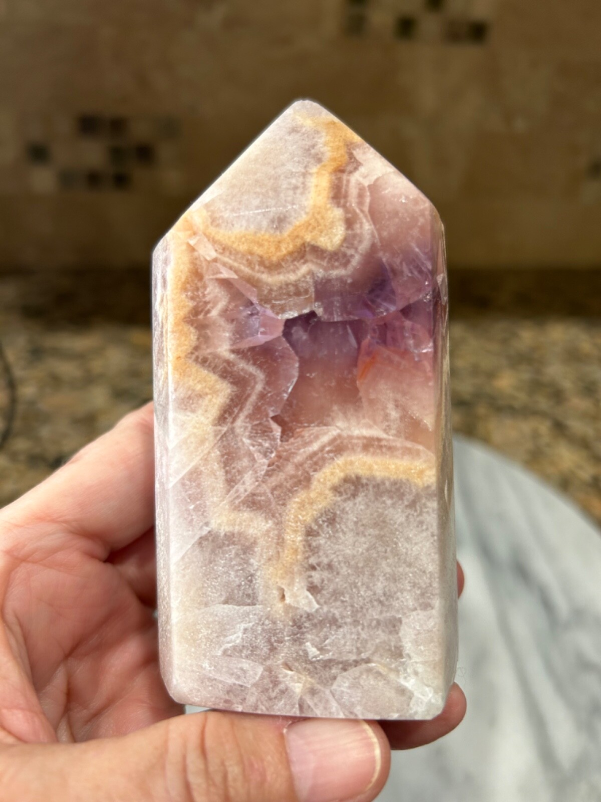 Pink amethyst quartz crystal tower 1 lb 1 oz