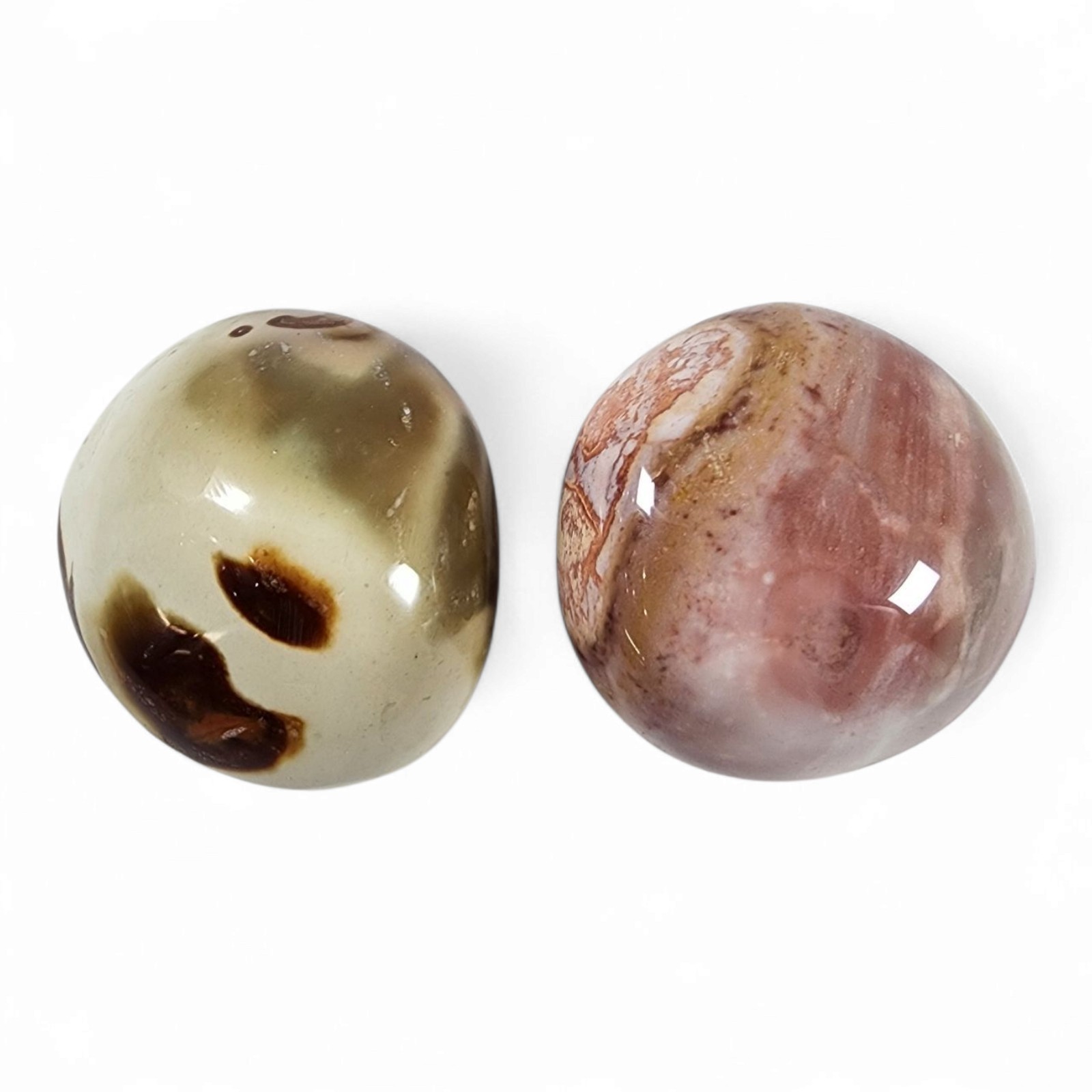 Polychrome Jasper Polished Pebbles Madagascar 100.3 grams. 2 Piece Lot