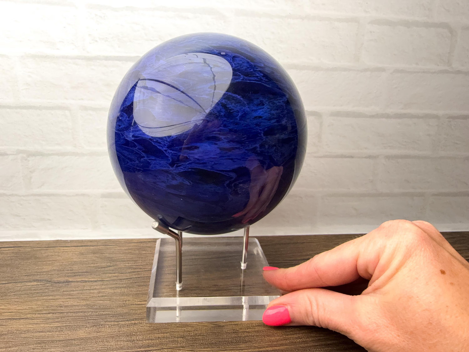 Blue Smelted Quartz Sphere | Polished Decorative Sphere #90