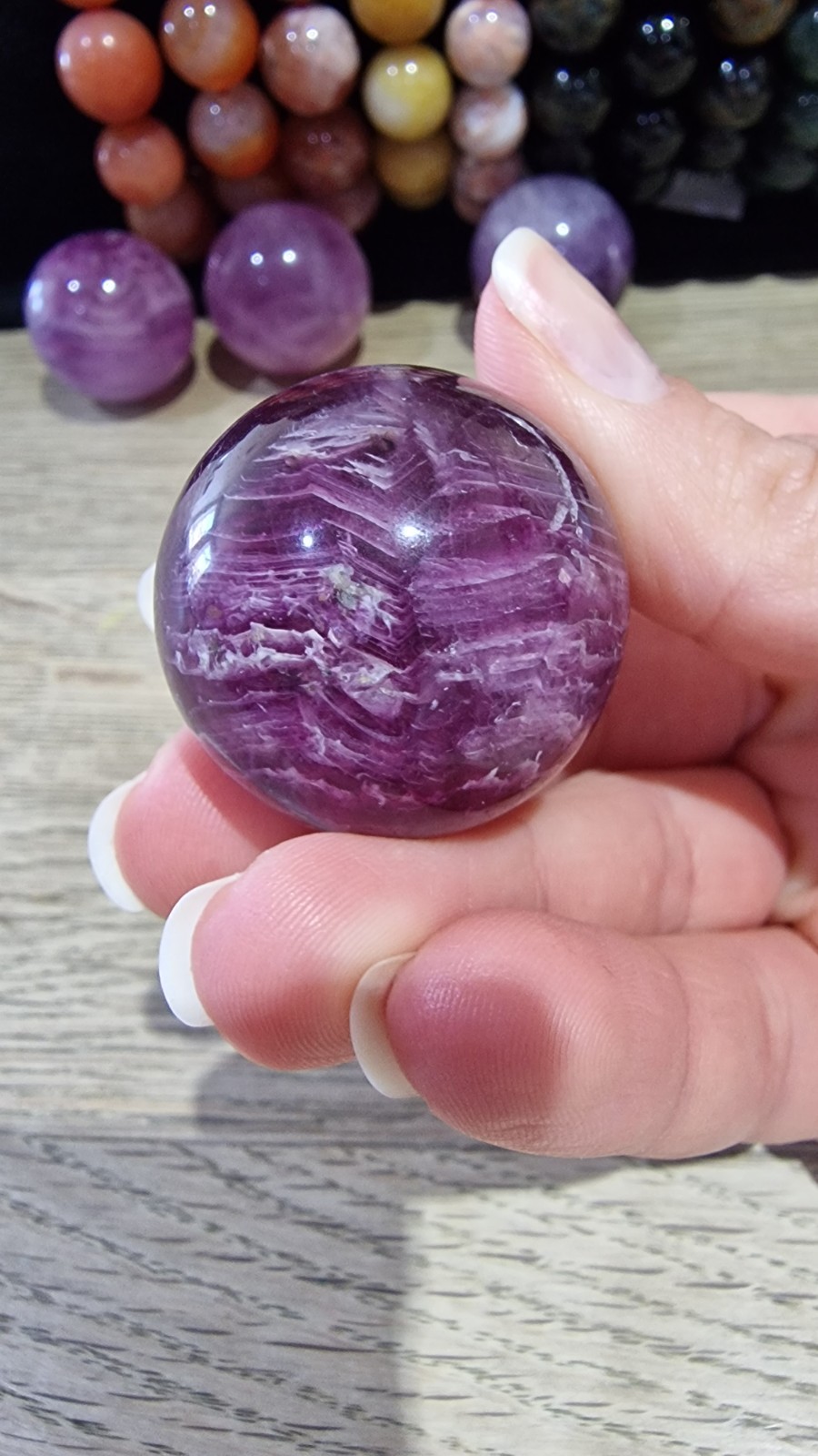 Fluorite Crystal Sphere Approx 32.4mm-33.0mm and 56g-62g Free Holder