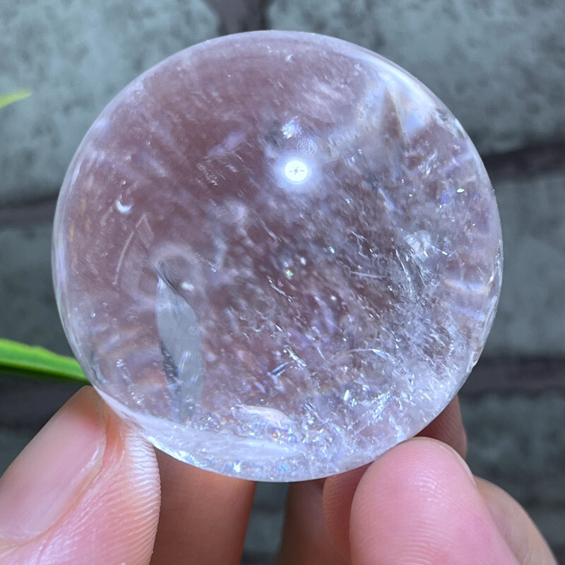 Naturalrainbow White Clear Quartz Crystal Ball Healing Sphere Home Decoration F1
