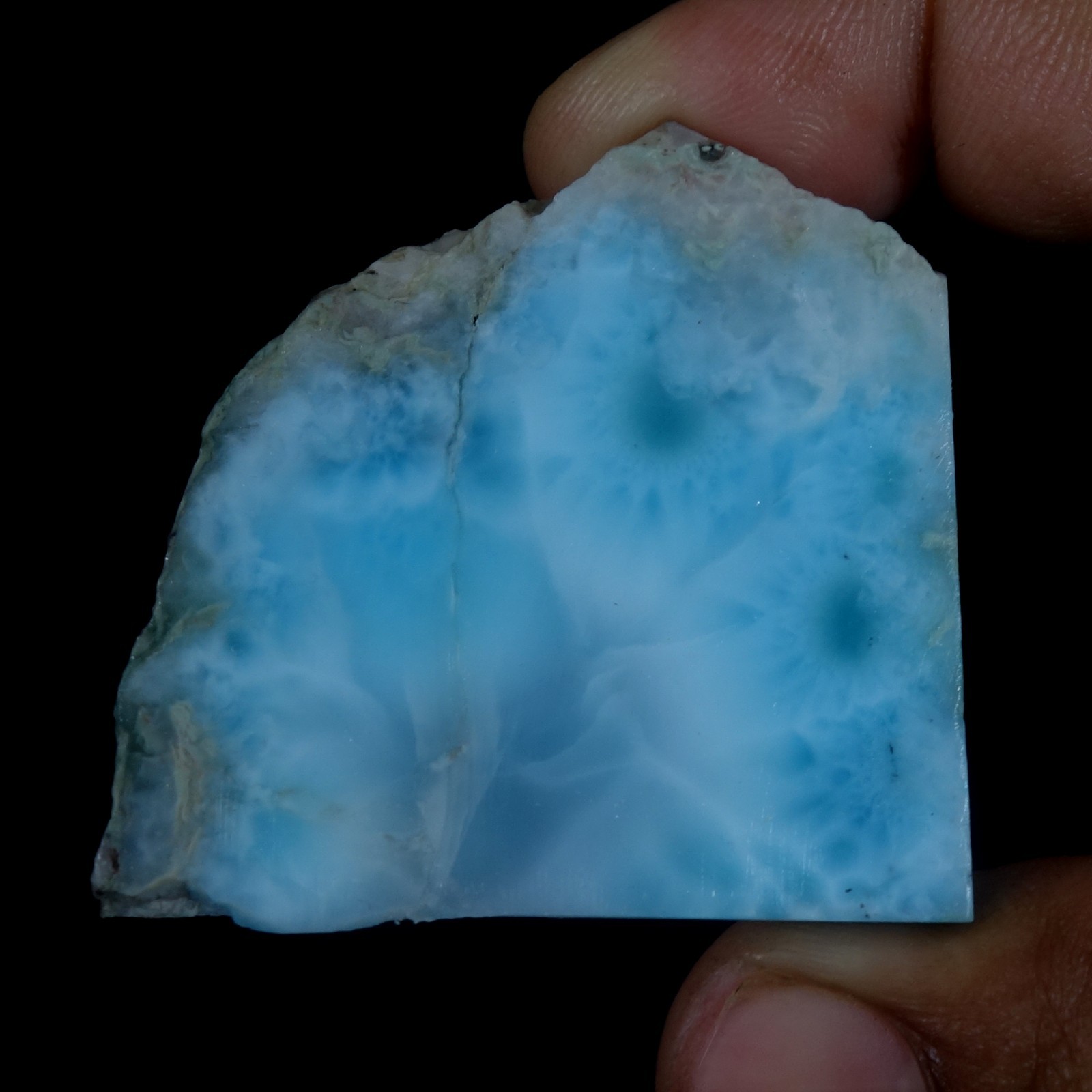 Spiritual Healing Larimar Natural Authentic Slab Rough Blue Gem Stone 128.20 Cts