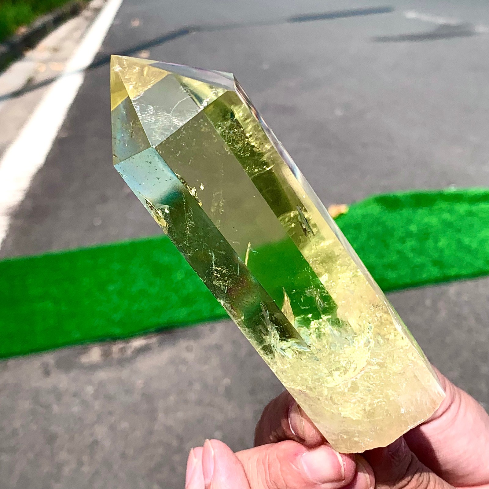 284G Natural citrine obelisk tower wand points spiritual healing