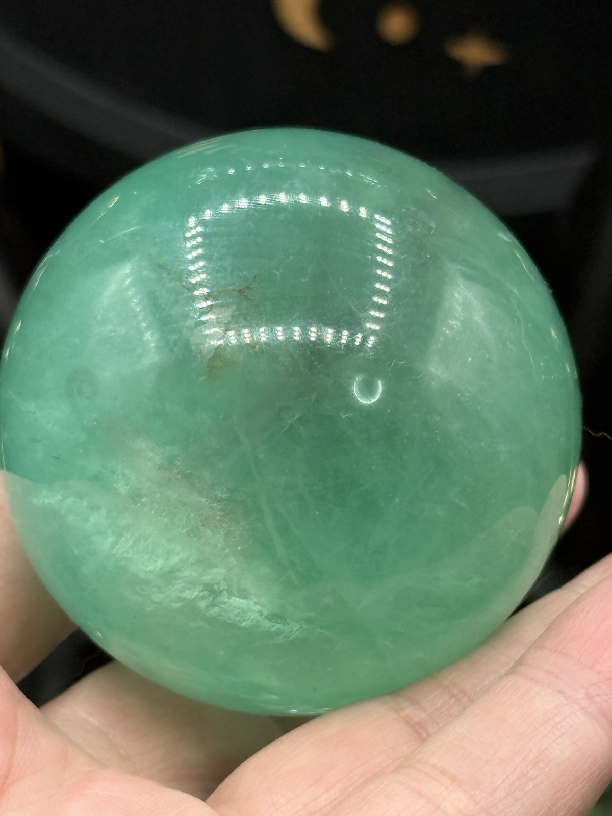 Natural Green Fluorite Sphere 56.5mm 300g uv Free ship