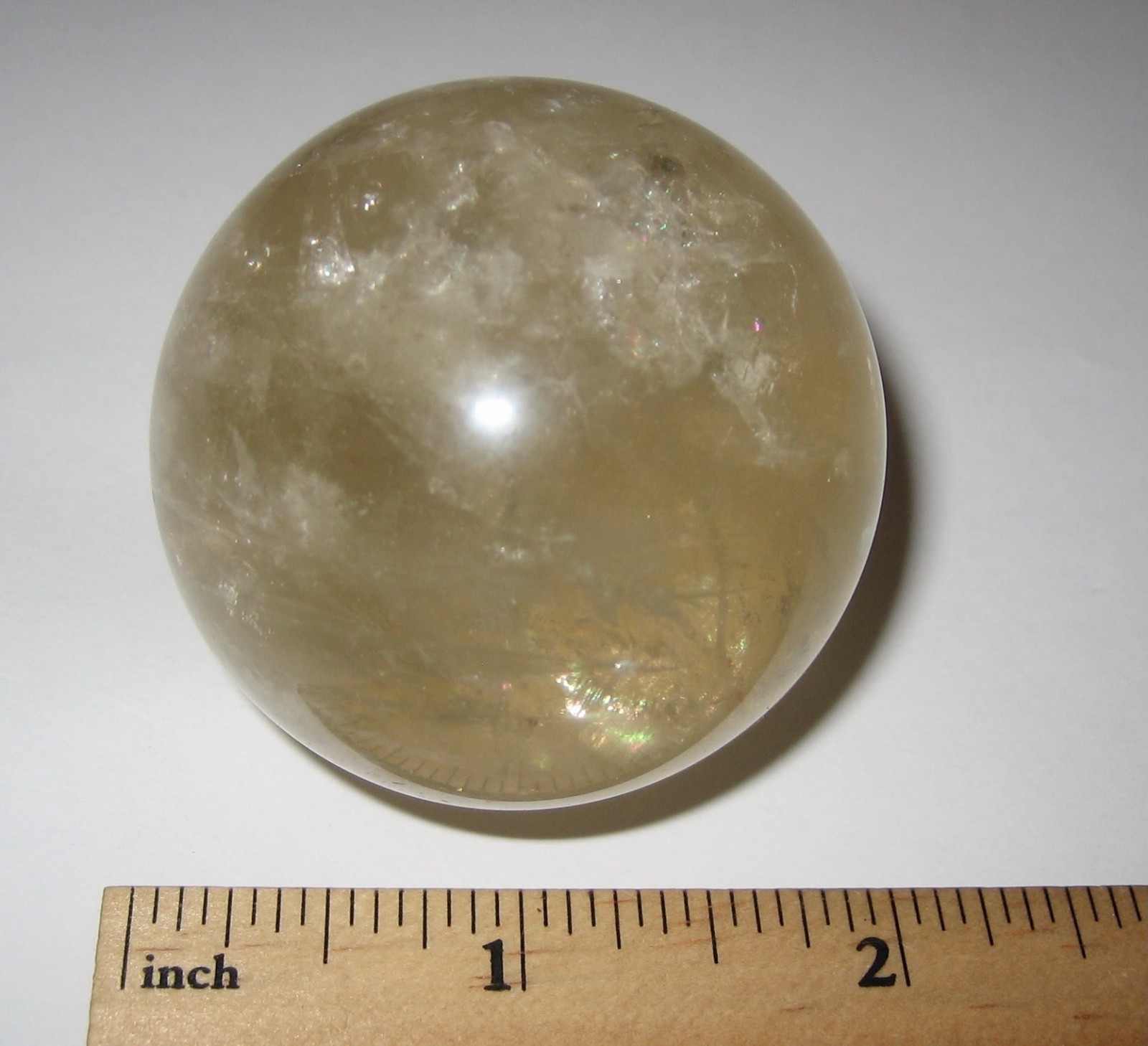 2″ 50mm POLISHED NATURAL CITRINE QUARTZ CRYSTAL STONE MINERAL SPHERE ~ 165.8g *1