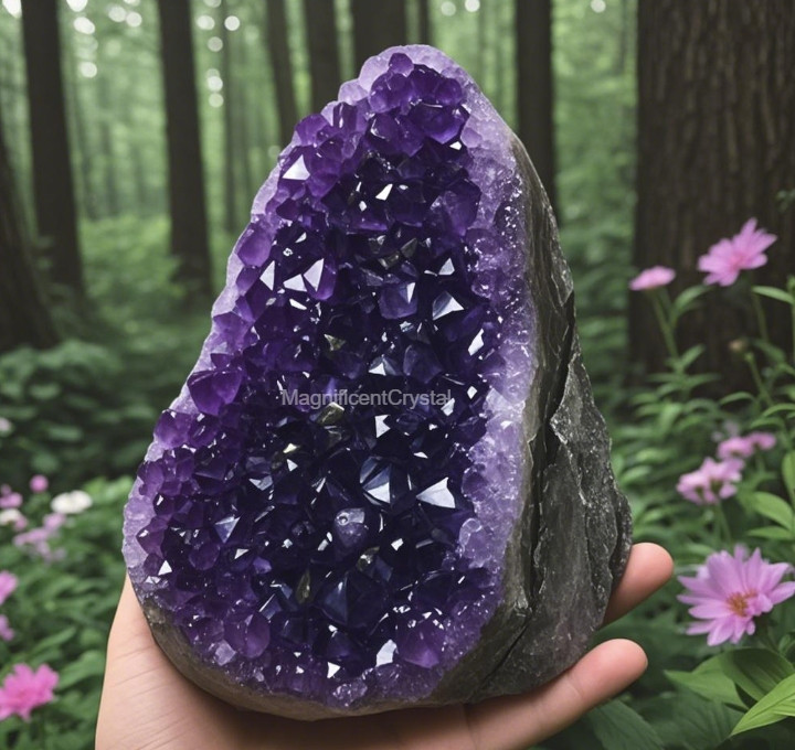 Amethyst Geode Cluster Purple Phantom Quartz Crystal Healing Reiki Art Decor
