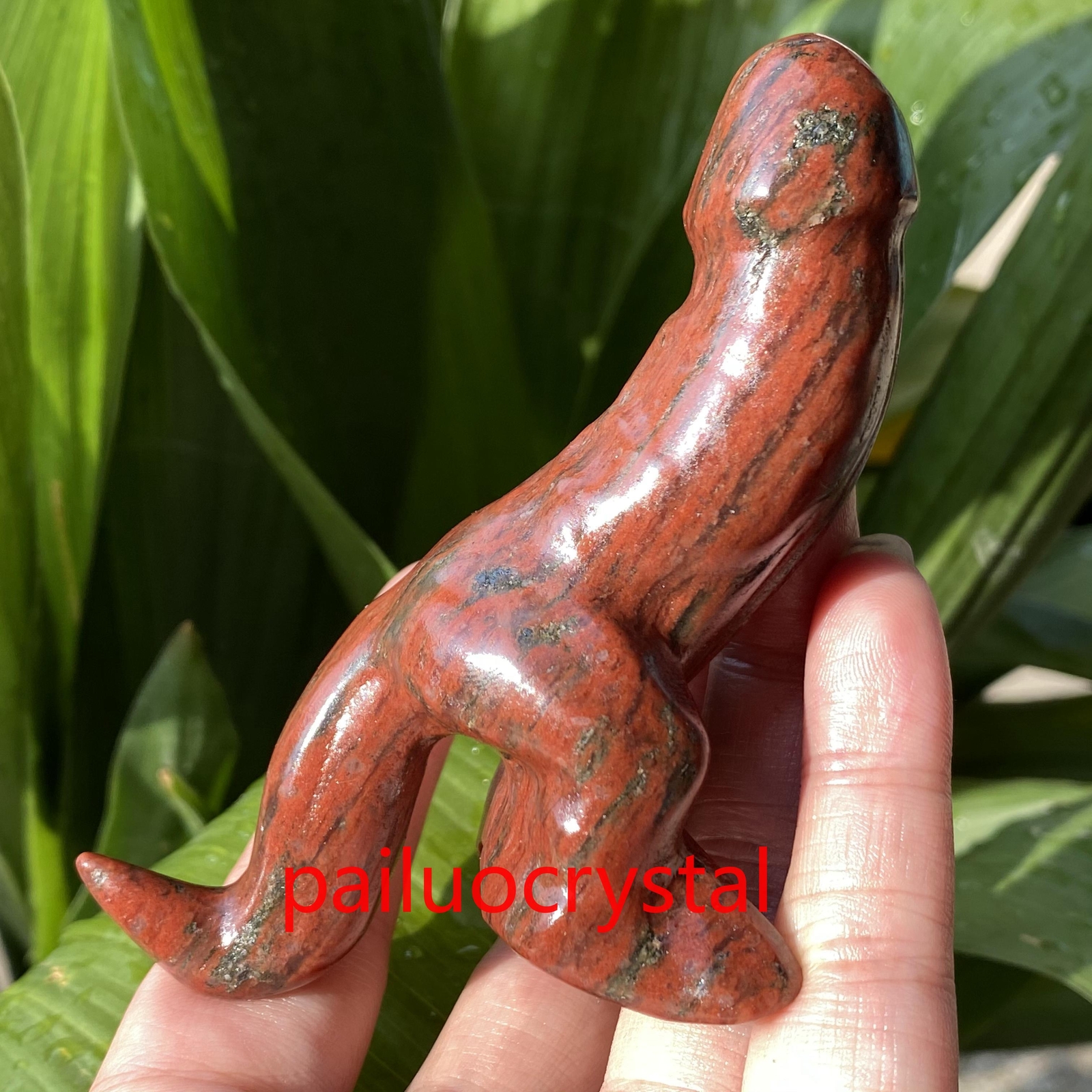 1pc Natural Sesame red Male Penis Quartz Crystal Skull Carved Figurines 3.8″